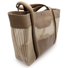 Bolsa Feminina com 2 Nécessaires Marrons Elegantes para Viagem Praia e Dia a Dia