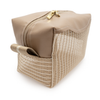 Bolsa Feminina com 2 Nécessaires Marrons Elegantes para Viagem Praia e Dia a Dia