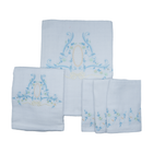 Kit Fraldas Bordadas Azul Bebê 5 Peças
