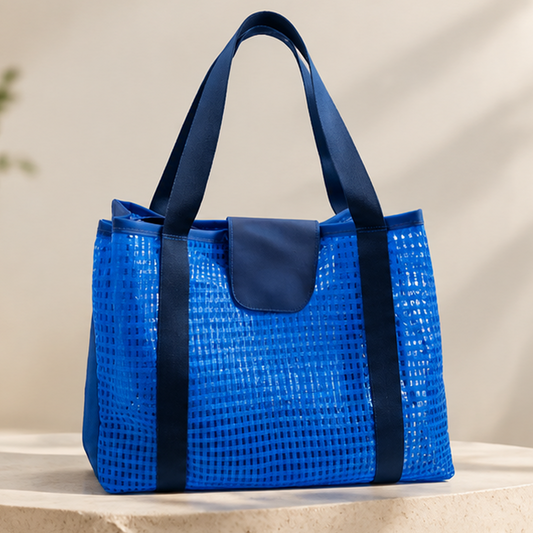Bolsa Azul Feminina Espaçosa Moderna e Versátil para o Dia a Dia