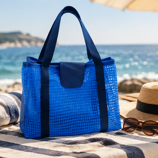 Bolsa Azul Feminina Espaçosa Moderna e Versátil para o Dia a Dia