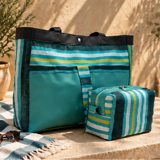 Bolsa Verde Marinho com Nécessaire Combinando – Espaçosa, Moderna e Prática