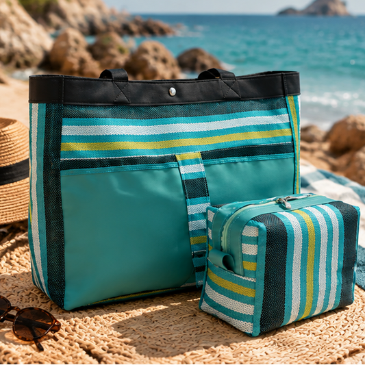 Bolsa Verde Marinho com Nécessaire Combinando – Espaçosa, Moderna e Prática